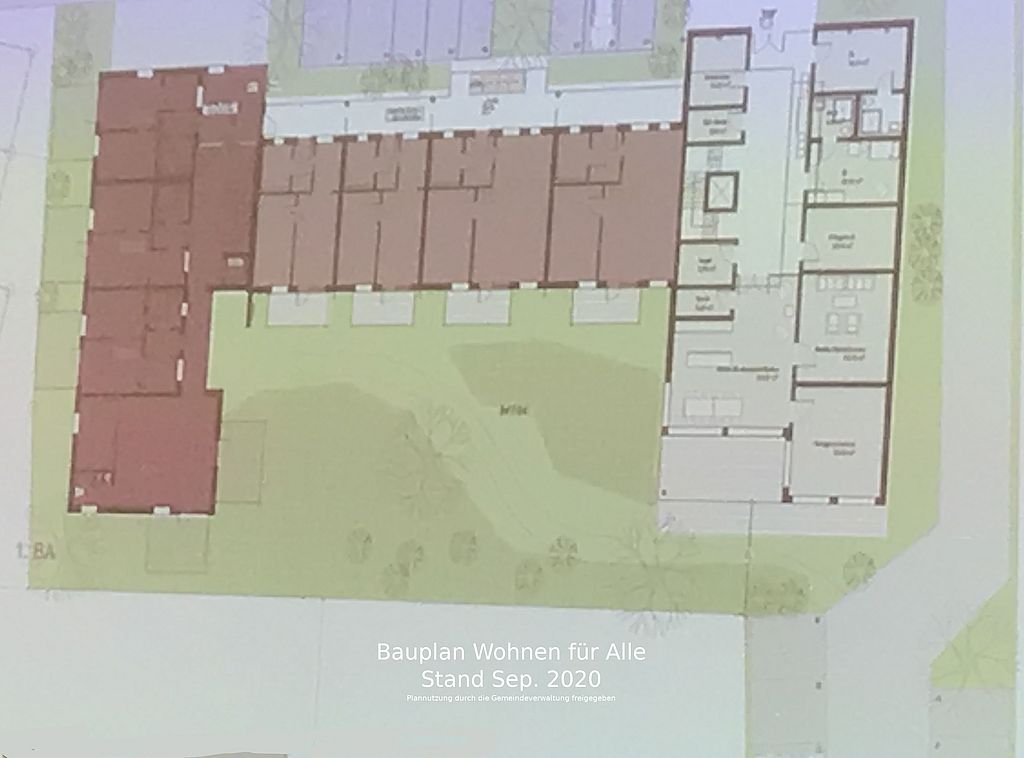 Bauplan "Wohnen für Alle" Stand: Sep 2020 Bild: Gemeinde Röttenbach freigegeben.