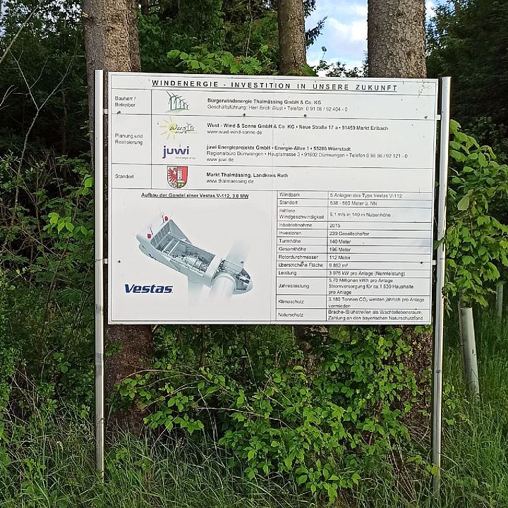FW-Windparkbesichtigung - Hinweistafel Bild: HG