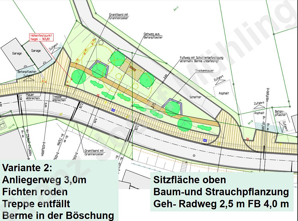 Plan zur Neugestaltung Böschungsbereich & Herstellung Geh- Radweg
