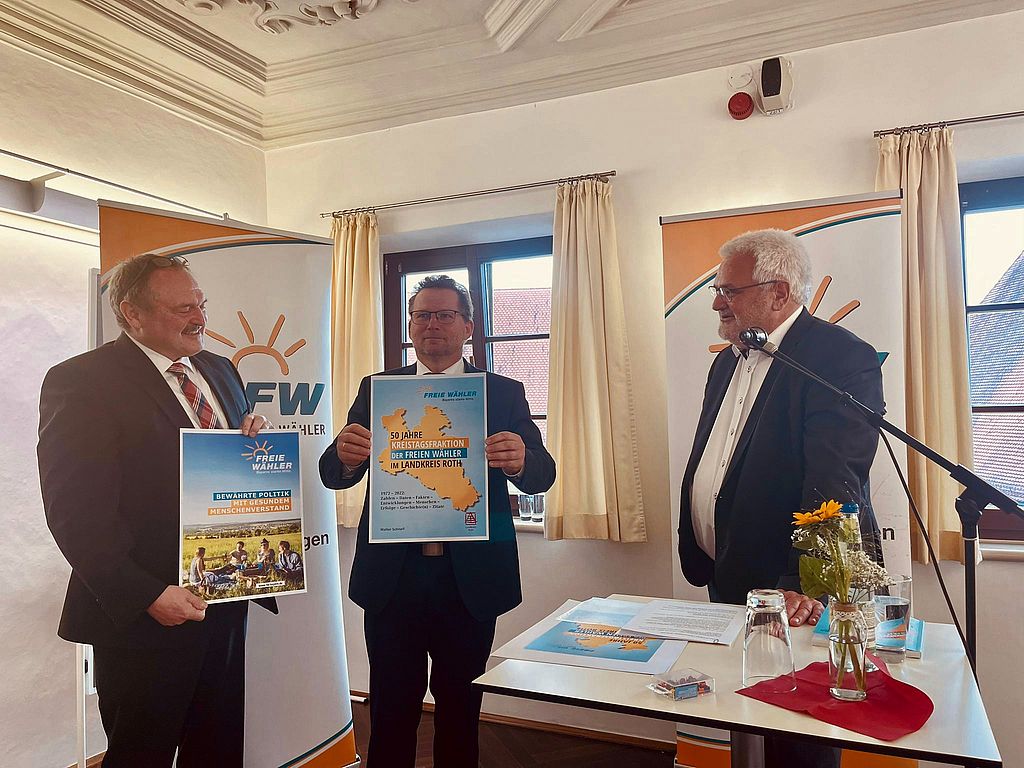 50 Jahre Kreistagsfraktion  H. Kratzer, T. Schneider,  W. Schnell Bild:PW